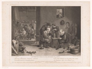 Wirtshausszene mit kartenspielenden Figuren von Bernard François Lépicié