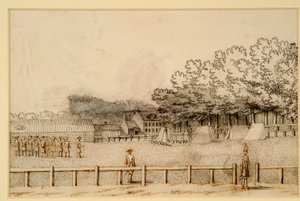 Lager von Soldaten, Hampton Court Green von Bernard III Lens