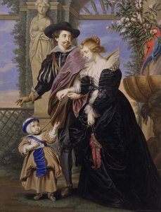 Kopie nach Rubens, seine Frau Helena Fourment 1614-1673 und ihr Sohn Frans 1633-1678 von Bernard Lens