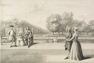 Figuren am Ufer des Long Water, Hampton Court Palace