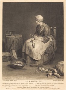 Die Rechenfrau von Bernard Lépicié after Jean Siméon Chardin