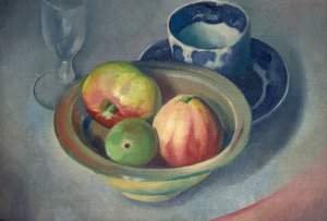 Stillleben mit Äpfeln von Bernard Meninsky