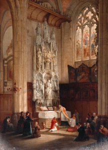 Innenraum der Kirche St. Waudru, Mons von Bernard Neyt