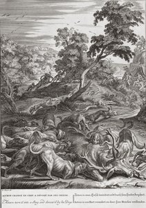 Actaeon wird in einen Hirsch verwandelt und von seinen Hunden verschlungen, 1731