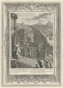 Kassandra sagt den Untergang Trojas voraus, 1731 von Bernard Picart