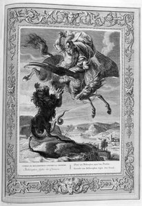 Chimäre von Bellerophon getötet (Gravur)