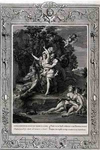 Daphne, verfolgt von Apollo und in einen Lorbeerbaum verwandelt von Bernard Picart