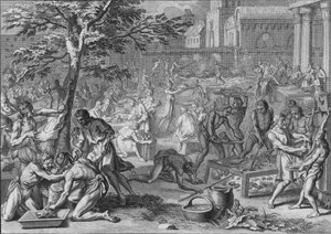 Festmahl zu Ehren der Sonne, am Tag des großen Ramy, 1723 von Bernard Picart