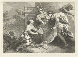 Landschaft mit Gehör(?) von Bernard Picart