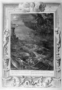 Leander schwimmt über den Hellespont, um seine Geliebte Hero zu treffen, 1733