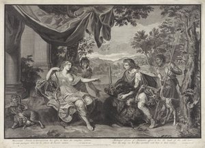 Meleager gibt Atalanta den Kopf des kalydonischen Ebers von Bernard Picart