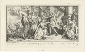 Peter der Große krönt seine Frau Katharina I. zur Kaiserin, 1726