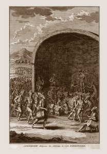 Religiöse Zeremonie der Bewohner der Insel Hispaniola, ca. 1721 von Bernard Picart