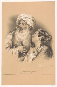 Mann mit Turban und weinende Frau