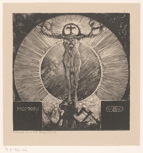 Figur vor der Erscheinung eines Hirsches (Komposition I)