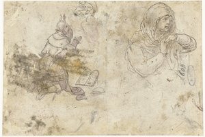 Moses und eine trauernde Maria oder Maria Magdalena von Bernard van Orley