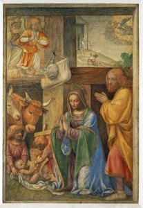 Die Geburt Jesu und die Verkündigung an die Hirten von Bernardino (attr. to) Luini