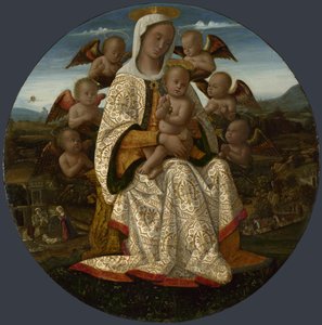 Die Jungfrau und das Kind mit Engeln, ca. 1500 von Bernardino Fungai
