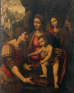 Madonna und Kind mit dem Heiligen Georg und einem Engel
