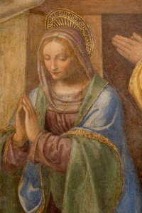 Geburt Christi und Anbetung der Hirten, ca. 1520-1525. (Detail) von Bernardino Luini