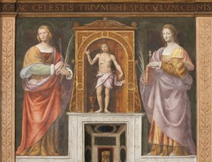 Heilige Apollonia und Heilige Lucia, ca. 1522-25 (Detail)