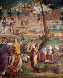Der Tod des Erstgeborenen, von Bernardino Luini, Fresko auf Holz übertragen von Bernardino Luini
