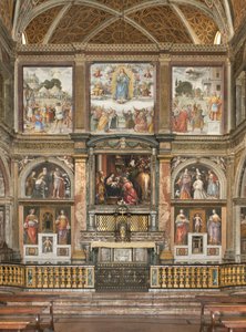Ansicht der Fresken mit der Anbetung der Heiligen Drei Könige von Bernardino Luini