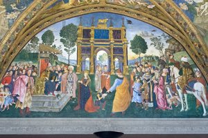 Disputation der Heiligen Katharina, Halle der Heiligen, Borgia-Apartments von Bernardino di Betto (& studio) Pinturicchio