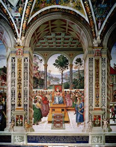 Aeneas Sylvius Piccolomini (1405-64) hält eine Rede vor König Jakob I. von Schottland (1394-1437) im Jahr 1435