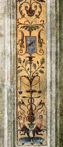 Detail eines Pilasters mit grotesken Figuren