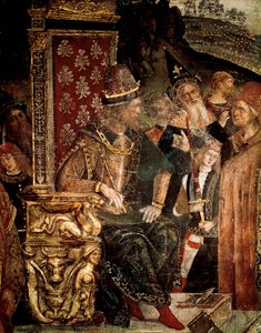 Die Auseinandersetzung der Heiligen Katharina von Alexandria mit Philosophen vor dem römischen Kaiser Maximian Hercules (Detail)