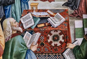 Die Piccolomini-Bibliothek, Südwestwand: Pius II. präsidiert über den Reichstag von Mantua, 1. Juni von Bernardino di Betto Pinturicchio