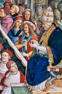 Die Piccolomini-Bibliothek, Südwestwand: „Pius II. leitet den Reichstag von Mantua, 1. Juni von Bernardino di Betto Pinturicchio