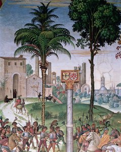 Ansicht von Siena mit dem Dom und Porta Camollia (Detail)