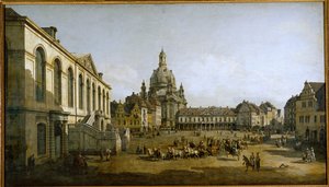 Neumarkt in Dresden, Deutschland, vom Judenhof aus gesehen