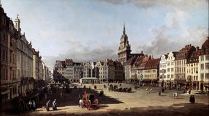 Der Alte Marktplatz in Dresden, ca. 1750-ca. 1752 von Bernardo Bellotto