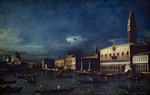 Zwei venezianische Ansichten, Canal Grande und Molo nach Westen blickend von Bernardo Bellotto