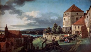 Blick auf Pirna von der Festung Sonnenstein, um 1752-1755 von Bernardo Bellotto