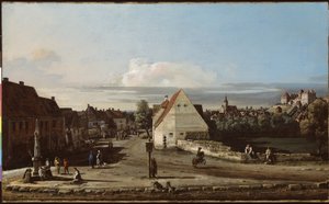 Ansicht von Pirna mit der Festung Sonnenstein, 1755-65 von Bernardo Bellotto