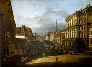 Ansicht des Mehlmarktes in Wien von Bernardo Bellotto
