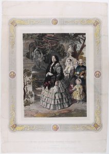Ihre Majestät die Königin Isabel II. und ihre erhabene Tochter Ihre Hoheit die Prinzessin von As von Bernardo Blanco y Pérez