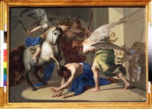 Die Vertreibung des Heliodor aus dem Tempel von Bernardo Cavallino von Bernardo Cavallino