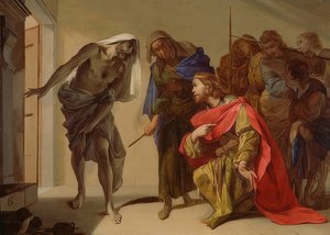 Saul und die Hexe von Endor von Bernardo Cavallino