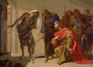 Der Schatten Samuels, von Saul heraufbeschworen, ca. 1655 von Bernardo Cavallino