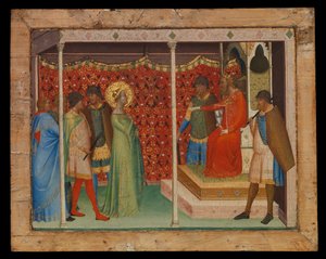 Heilige Reparata vor dem Kaiser Decius, ca. 1338-40 von Bernardo Daddi