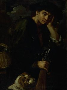 Jäger mit seinem Gewehr und Hund (Allegorie der "Luft") von Bernardo Eberhart Keilhau