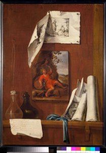 Stilleben als trompe-l’oeil: Der Wein. Allegorie auf den Geruchssinn von Bernardo Germán y Llórente