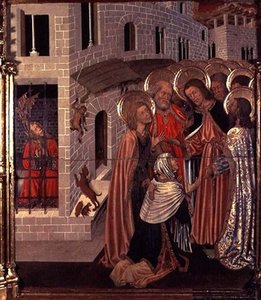 Die Heilung des Besessenen, Predella-Panel vom Altarbild der Verklärung von Bernardo Martorell