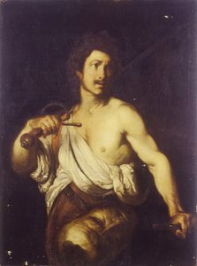 David mit dem Haupt des Goliath, um 1635 von Bernardo Strozzi