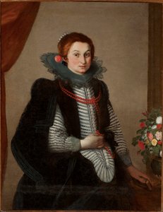 Porträt einer jungen Dame mit Korallenkette von Bernardo Strozzi